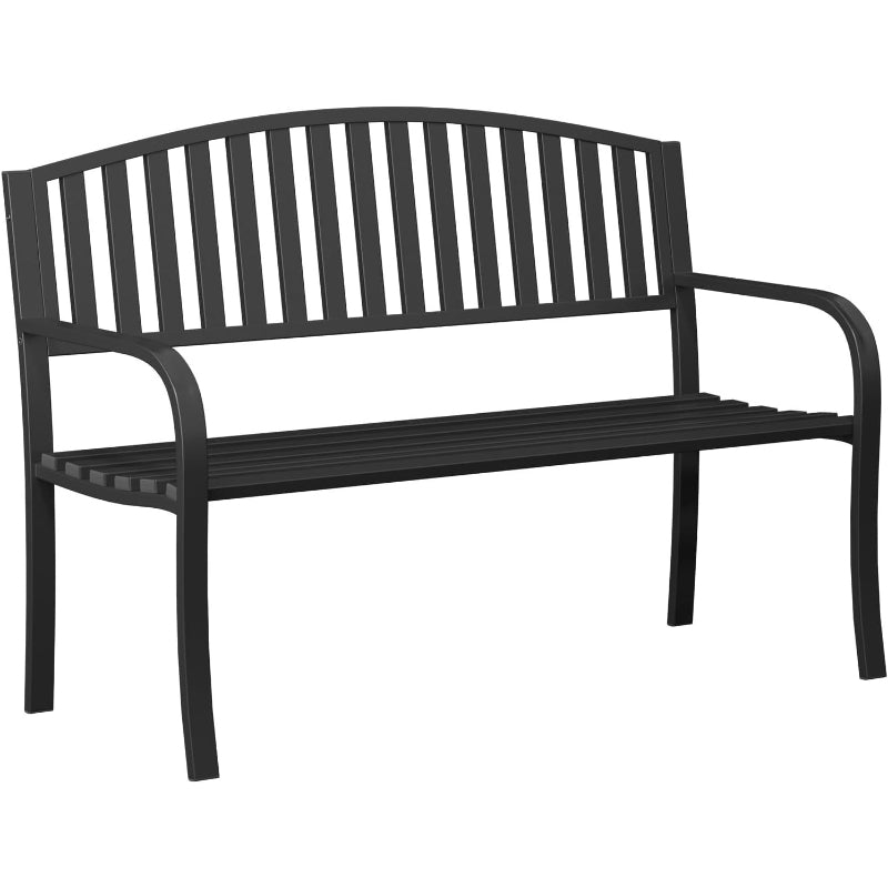 50" Heavy‑Duty Metal Outdoor Patio Bench