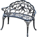 Cast Aluminum Outdoor Garden Bench, Bronze