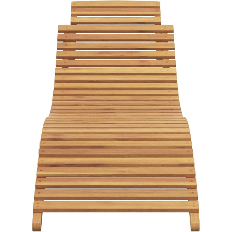 Foldable Solid Teak Outdoor Sun Lounger, Brown