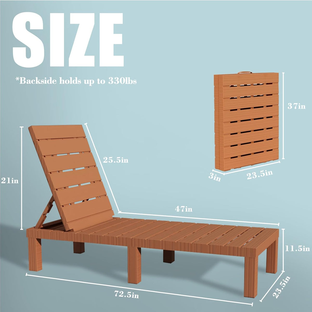Resin Outdoor Pool Chaise Lounge, Caramel