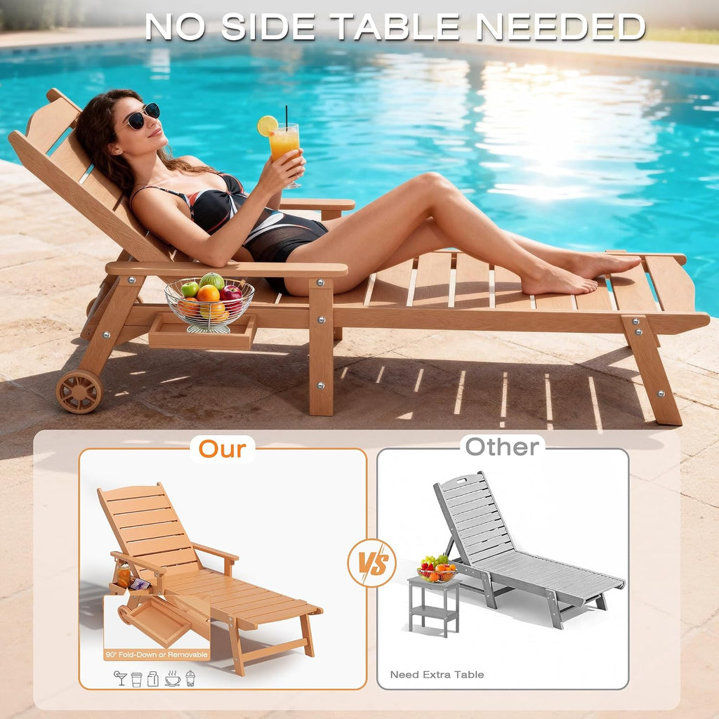 2‑Piece Full‑Length Patio Pool Lounge Chairs
