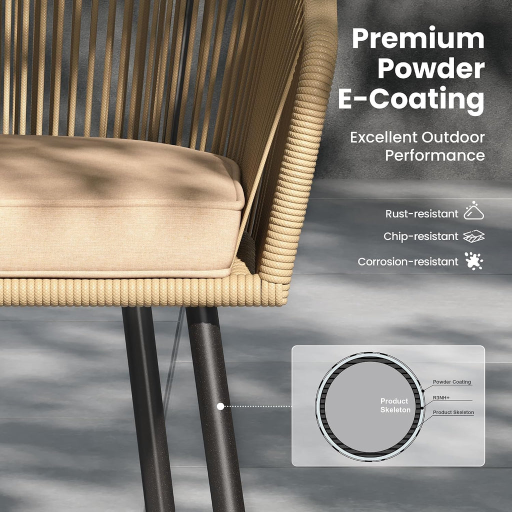 9‑Piece Rattan Patio Dining Set, Rectangle Table