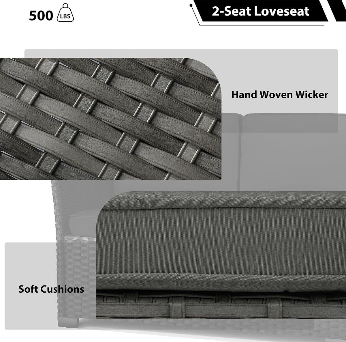 7‑Piece PE Wicker Patio Dining Set with Ottoman