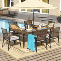 7 Piece Patio Dining Set , Rattan Wicker Patio Chairs Set
