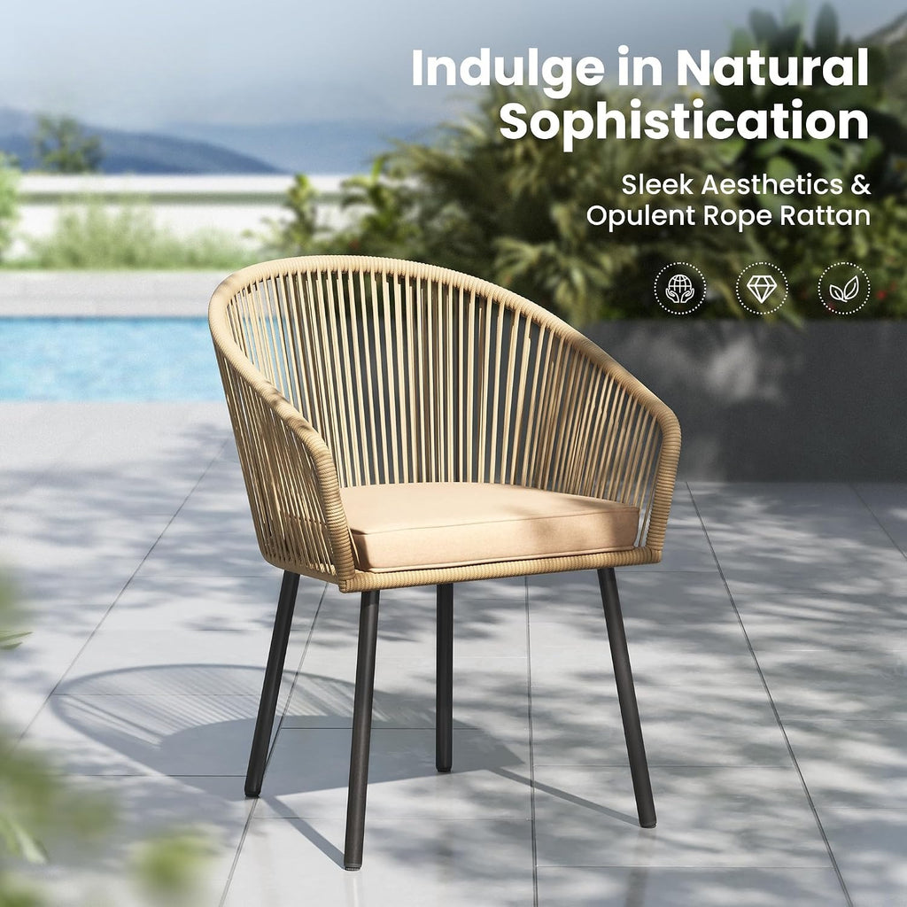 9‑Piece Rattan Patio Dining Set, Rectangle Table