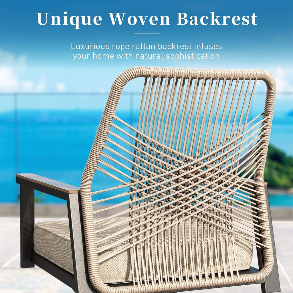 7‑Piece Rattan Patio Dining Set with Metal Table