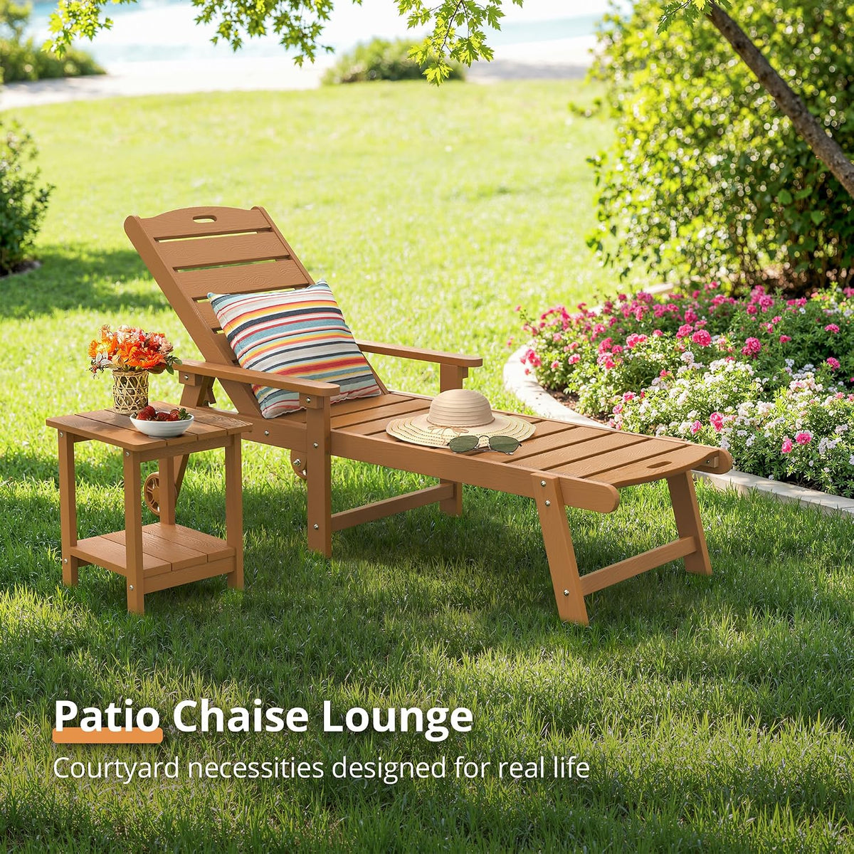 5‑Position Outdoor Patio Chaise Lounge