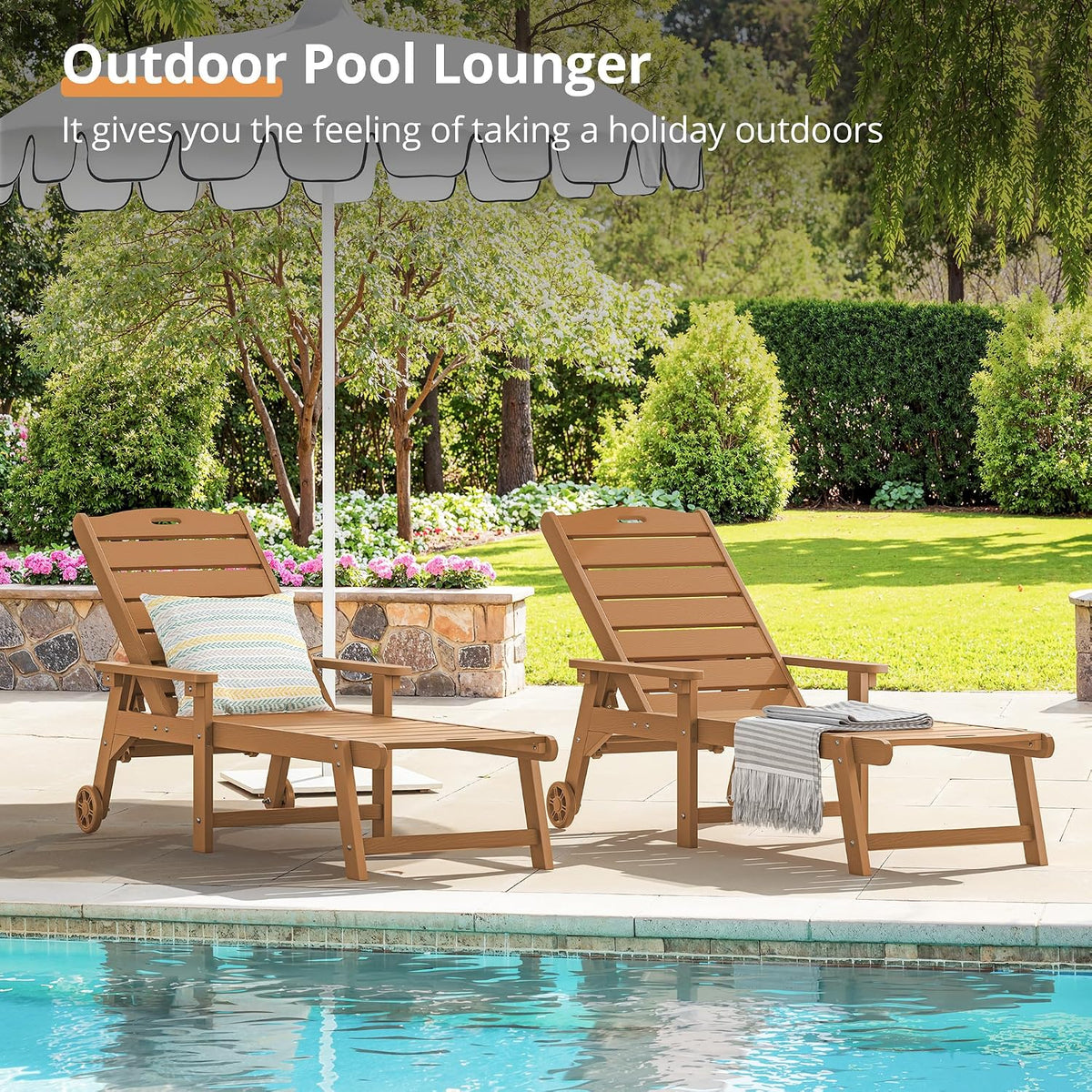 5‑Position Outdoor Patio Chaise Lounge