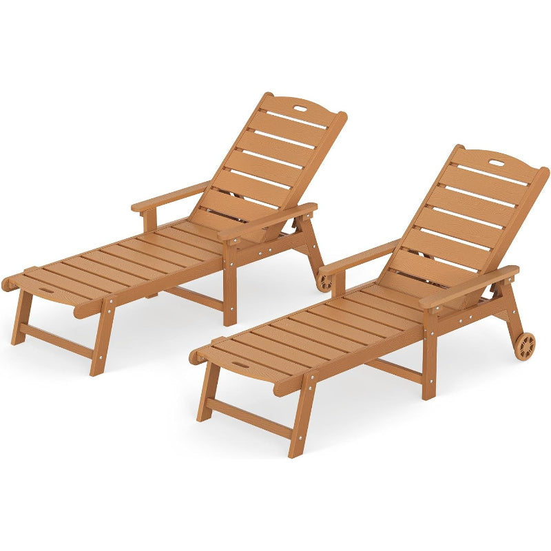 Outdoor Chaise Lounge Chairs Set of 2, 5-Position